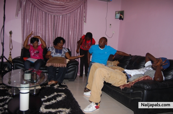 mr.magic! on the set of complicated with chioma & ebele - click for next photo