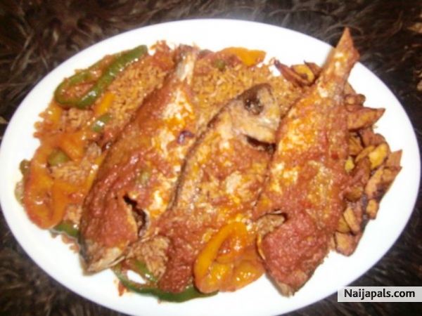 Jollof rice and friend fish - click for next photo