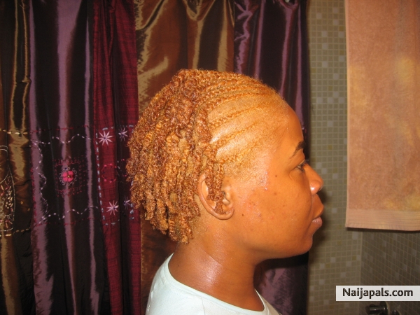 This is the outcome of my hairstyle after I color and braid it. - click for next photo