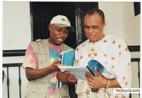 Mr.Magic & Ashley Nwosu on the set of his forthcoming movie: Daughters of Men - click for next photo