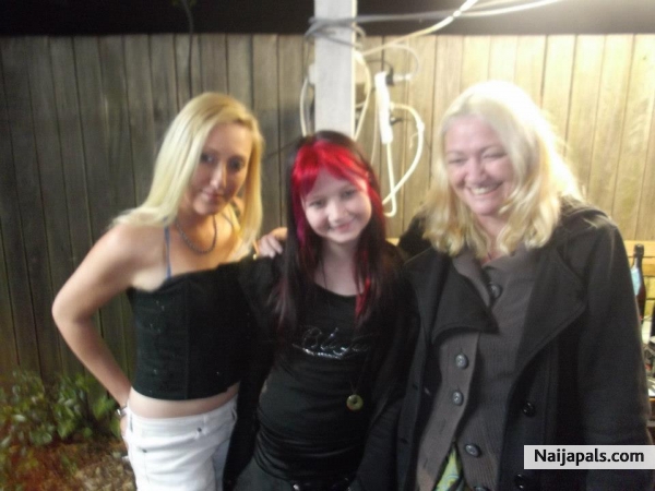 me, sammy(son' s wife) and granddaughter bunny - click for next photo