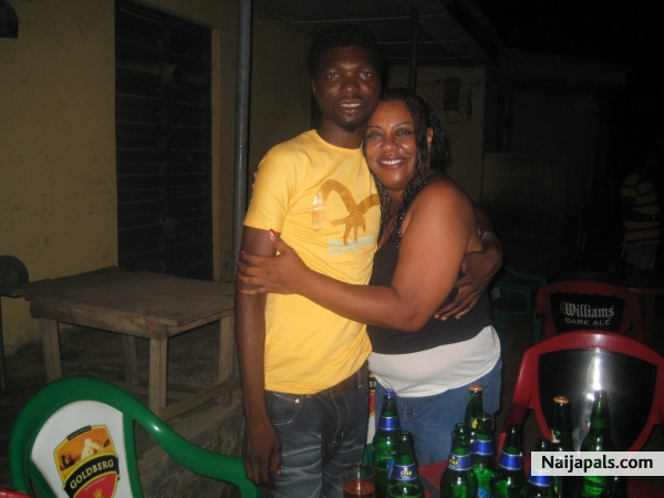 Me and my fianceee. This was a coming back to the states going away party. We had Peppered soup and Beer this was a great going away party. - click for next photo