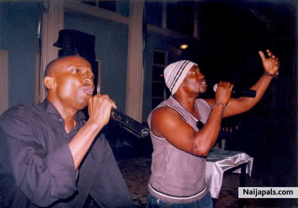 Poetic performing at an event. - click for next photo