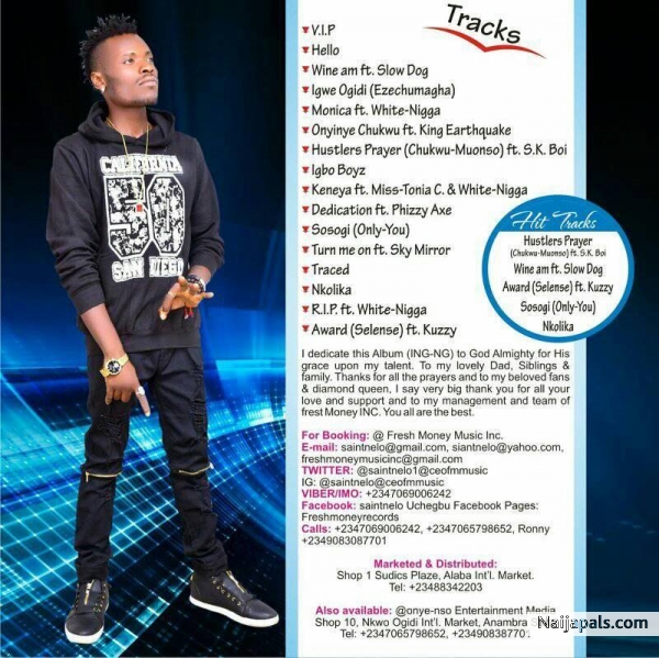 my track list for my new album dropped on 15th April 2017 titled IF NOT GOD NO GLORY - click for next photo