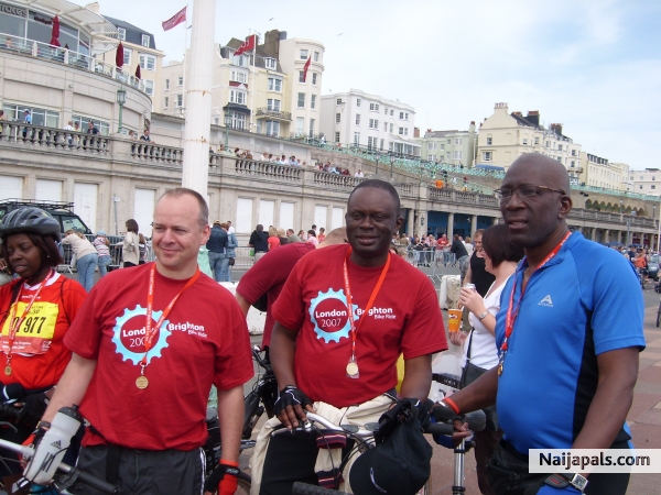 After completing the bike ride to Brigthon with Friends, the Charity event took 6 hours. - click for next photo