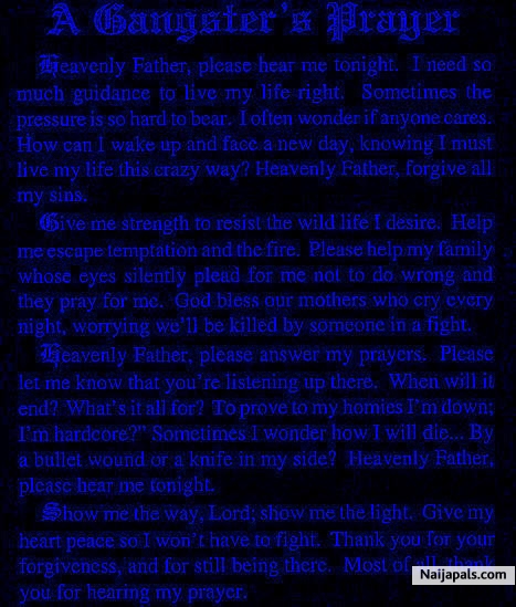 Gangster' s prayer - click for next photo