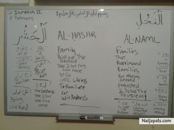 Nii Nabii. 2-5-70 A.D. al alam ' assa' ala silm laa luum. aliya lakama ' alaka ' alima umm. - click for next photo