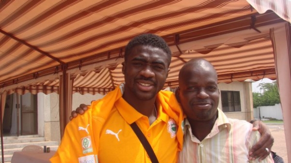 Arsenal' s Kolo Toure and Bayo - click for next photo