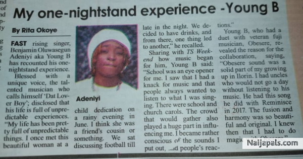 Young B - My One Night Stand Experience - click for next photo